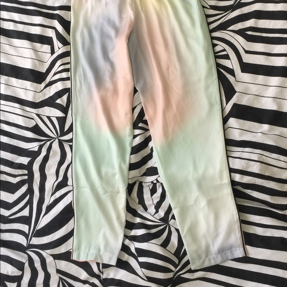 XS Wildfox rainbow pants satin joggers allegra - Picture 7 of 7